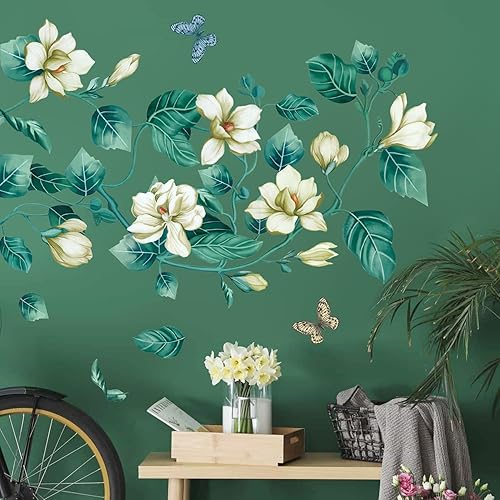 Miniatura 7 de Amaonm - Adhesivo decorativo de pared para habitación de niños, niñas, adolescentes, sala de estar, decoración de pared de flores azules en 3D,