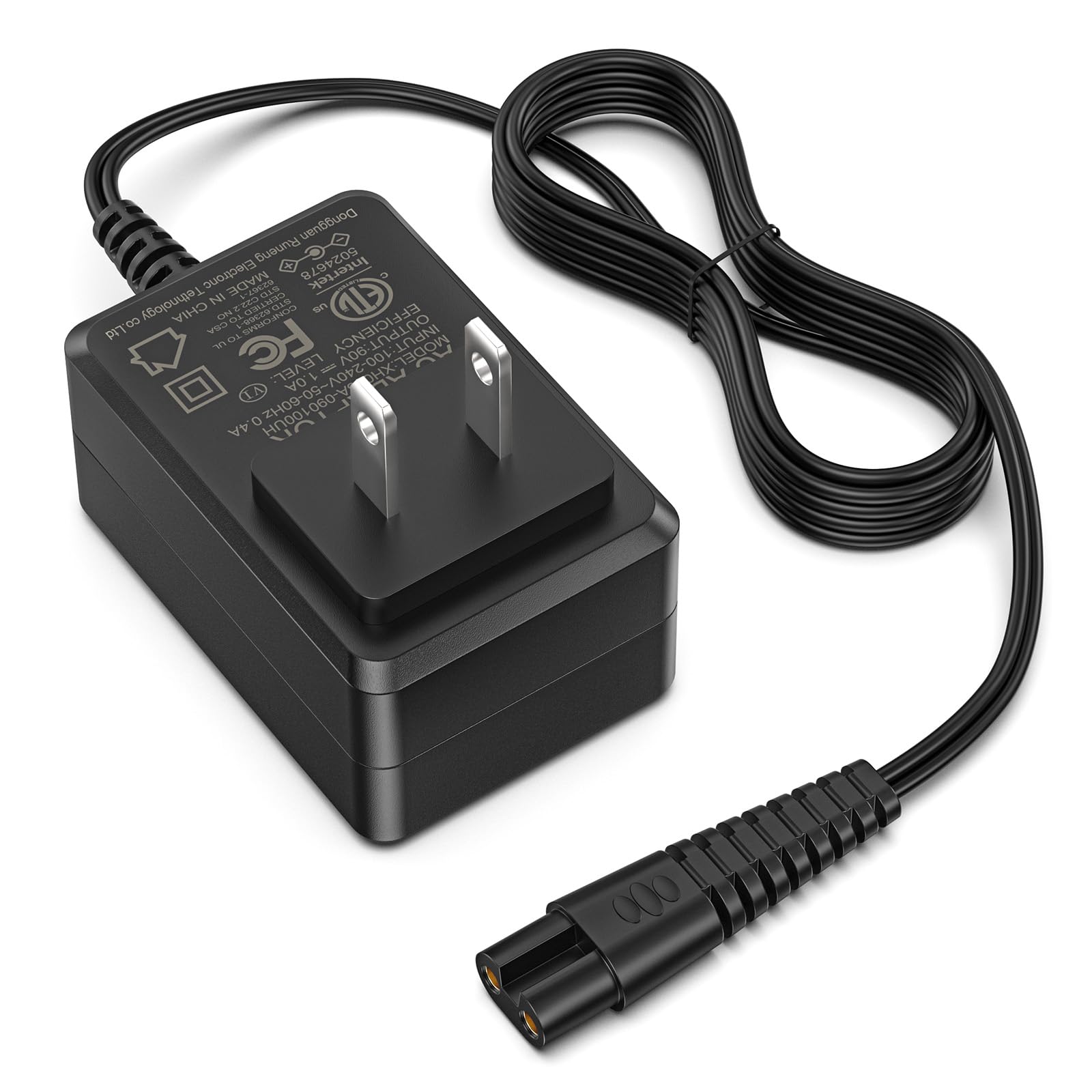 I IBACASE 9V 1A Charger Compatible with Homitt Electric Spin Scrubber HM115C, HM115CW and More, 2 Prong AC Power Adapter with 5.9FT Charging Cable