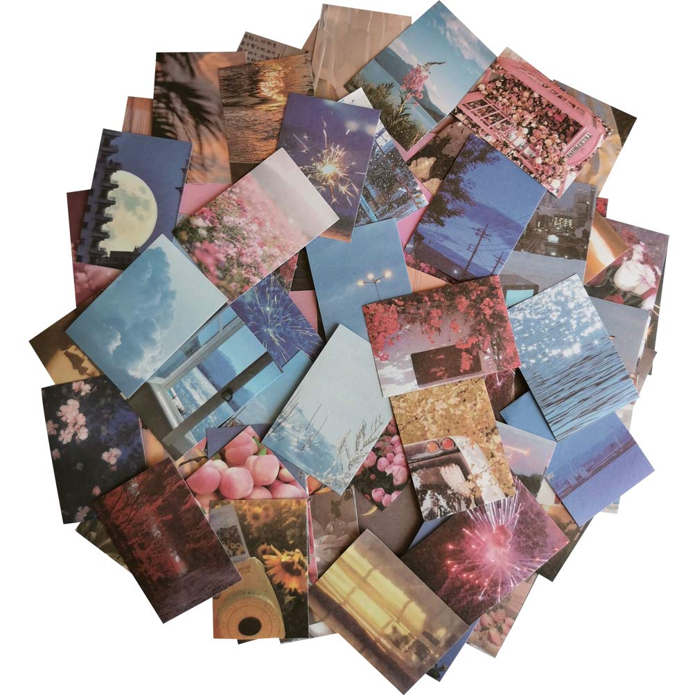 Kawaii Washi Sticker Set 150 Pieces Sunset Scenery Rose Flower Seaside Sky Water Surface Decorative Label Stickers for Art Project Jounrnal ...
