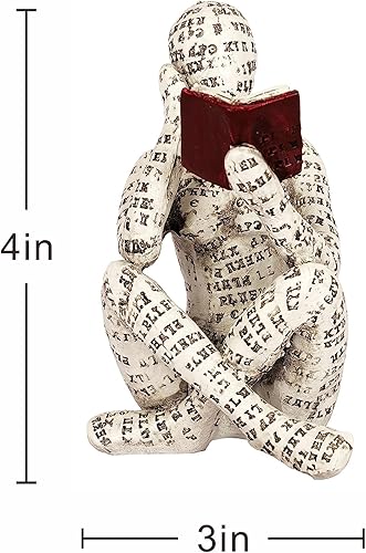 Miniatura 5 de Figura de lectura de pulpa para mujer, estatua de pensador, decoración moderna, escultura estética abstracta para decoración del hogar, sala de