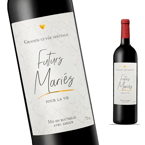 FunFest - Lot x4 Etiquettes Bouteille de Vin Annonce Mariage