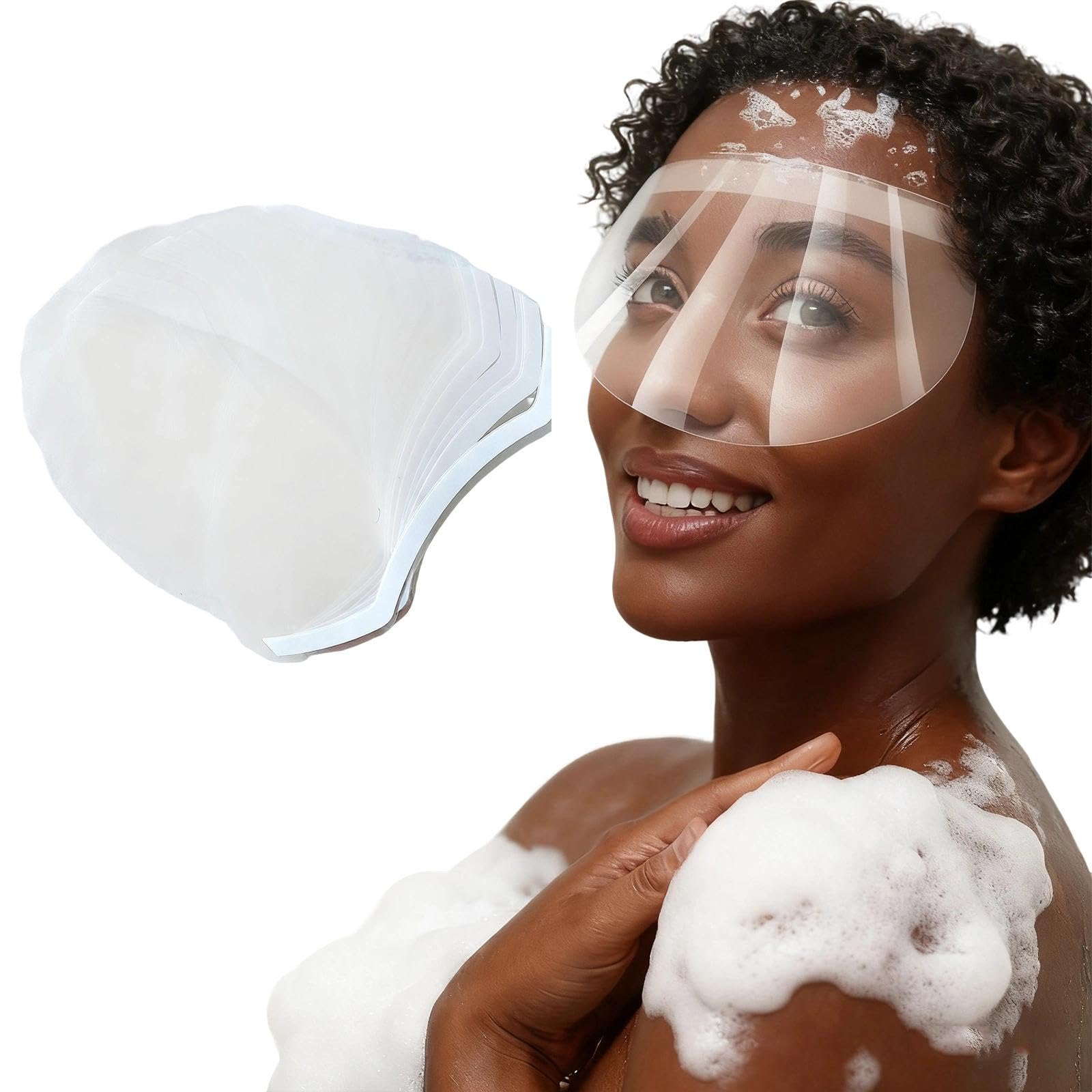 Livawnd 50Pcs Clear Face Visors - Eye Shield After Cataract Surgery, Plastic Transparent Shower Face Eye Protector Shields Visors