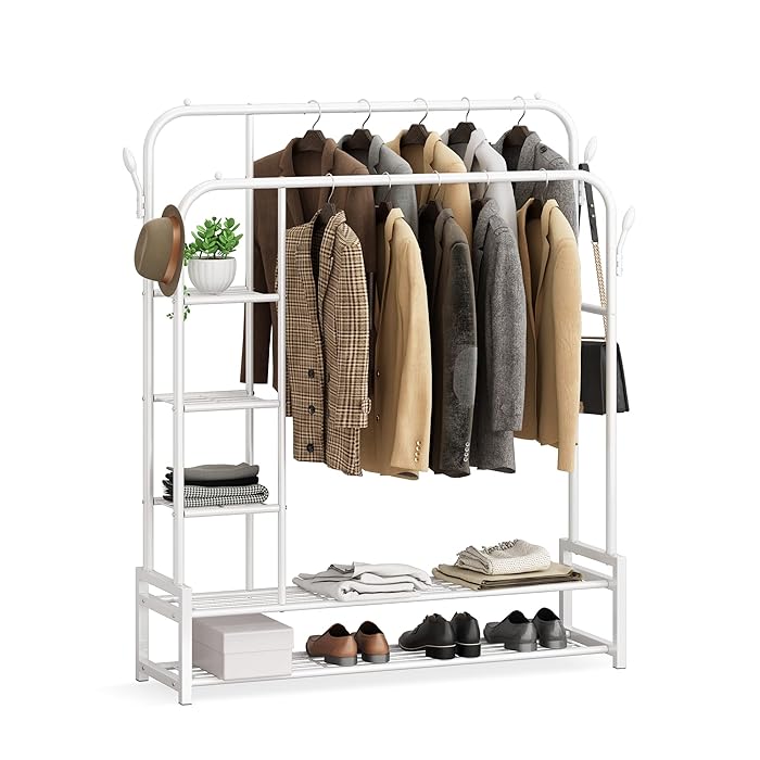 Buy JOISCOPE Double Rods Portable Garment Rack for Hanging clothes