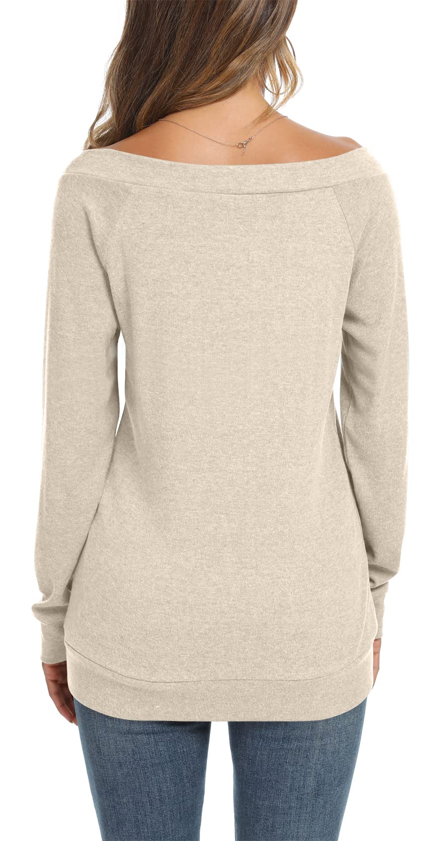 Womens Cute Sexy Off Shoulder Blouses Long Sleeve Boat Neck Tunics Tops