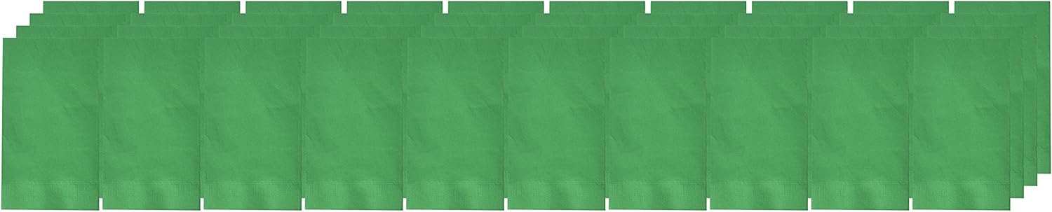 Festive Green 2-Ply Guest Towels - 8" x 4" (Pack Of 120) - Luxury Paper Hand Towels For Parties & Events