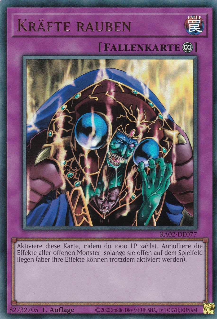 RA02-DE077 - Kr fte rauben - Ultra Rare - 1. Auflage - Deutsch - 25th Anniversary Rarity Collection II - mit LMS Trading Fieldcenter-Karte Yugioh