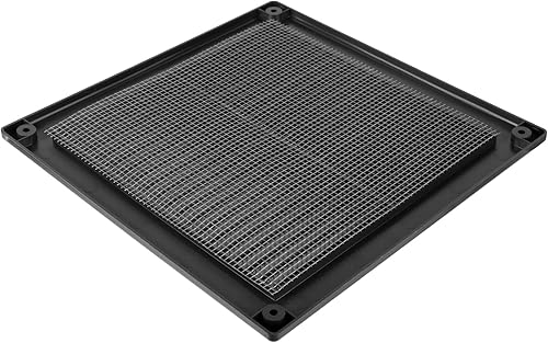 Miniatura 7 de Rejilla de ventilación cuadrada negra de 6 x 6 pulgadas con malla protectora. Registrocubierta de ventilación de plástico ligero. Ventilación para