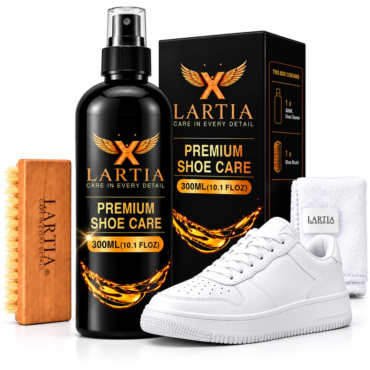 Shoe Cleaner Kit for Sneakers & White Shoes, Large 300ML / 10.1 FL OZ Sneaker Cleaning So…
