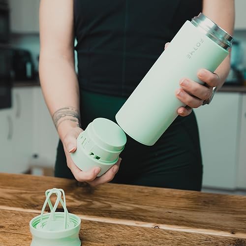 Miniatura 4 de FORME - OG Classic - Coctelera de proteínas de acero inoxidable de 16.9 fl oz + 1.23 oz, doble pared aislada al vacío, bebidas frías y calientes,