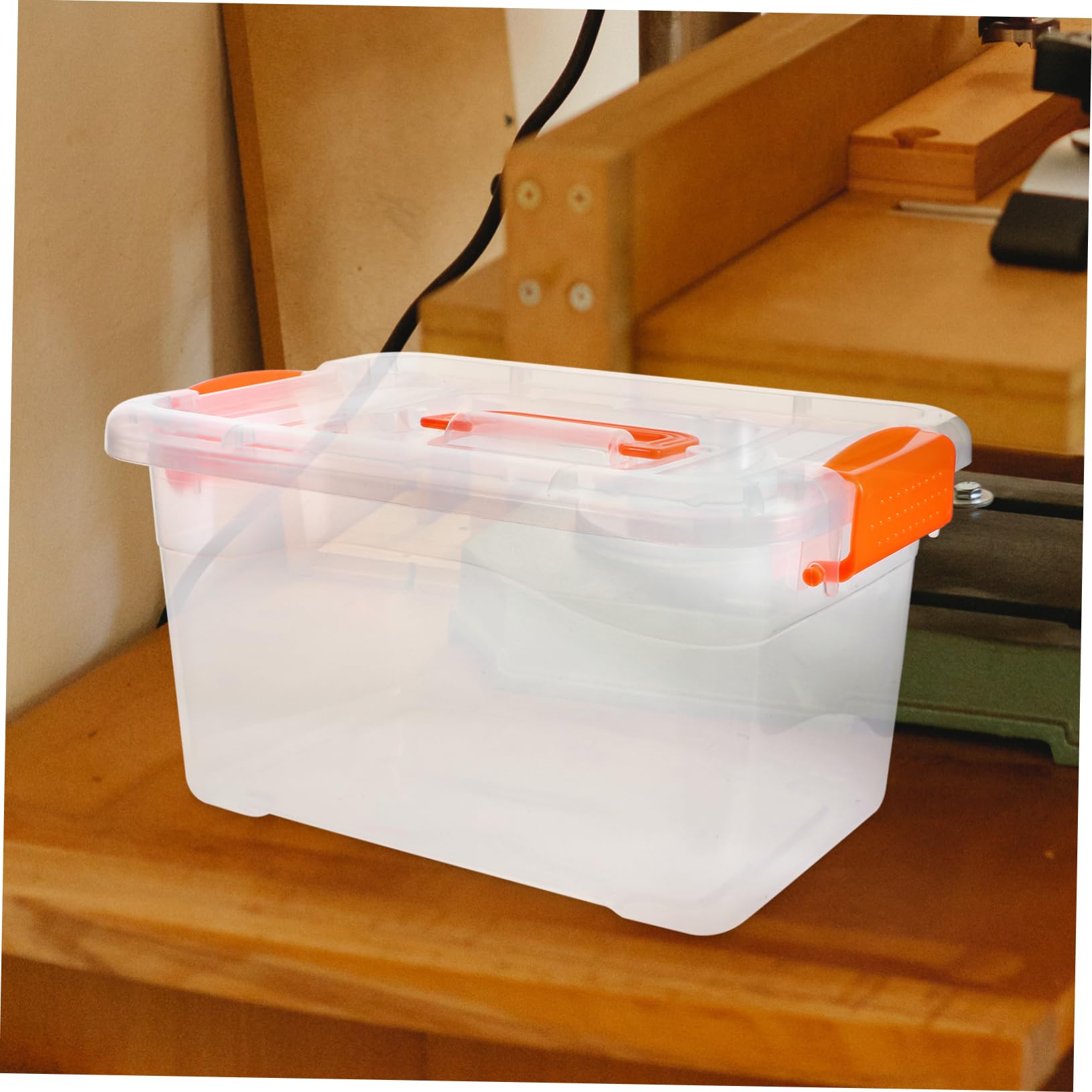 Cajas de Almacenamiento Transparentes Tapa 3l Grandes Plástico Resistente Portátiles para Organización del Hogar Cocina 6 Piezas Asa Uso Diario