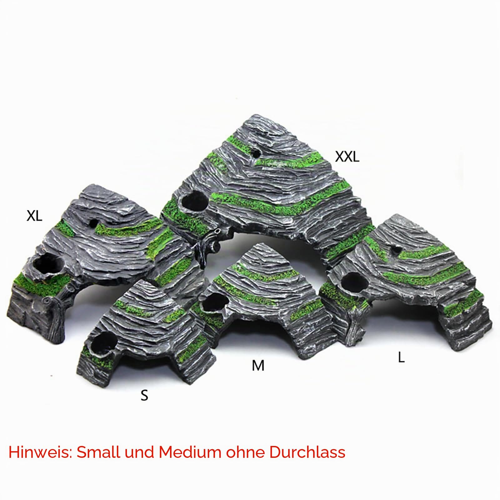 OMEM Reptilienbox Unterschlupf Terrarium Versteck Höhlen Schildkröte Rampe Basking Platform Habitat Dekor Befeuchten Verstecken Höhle Harz Rock