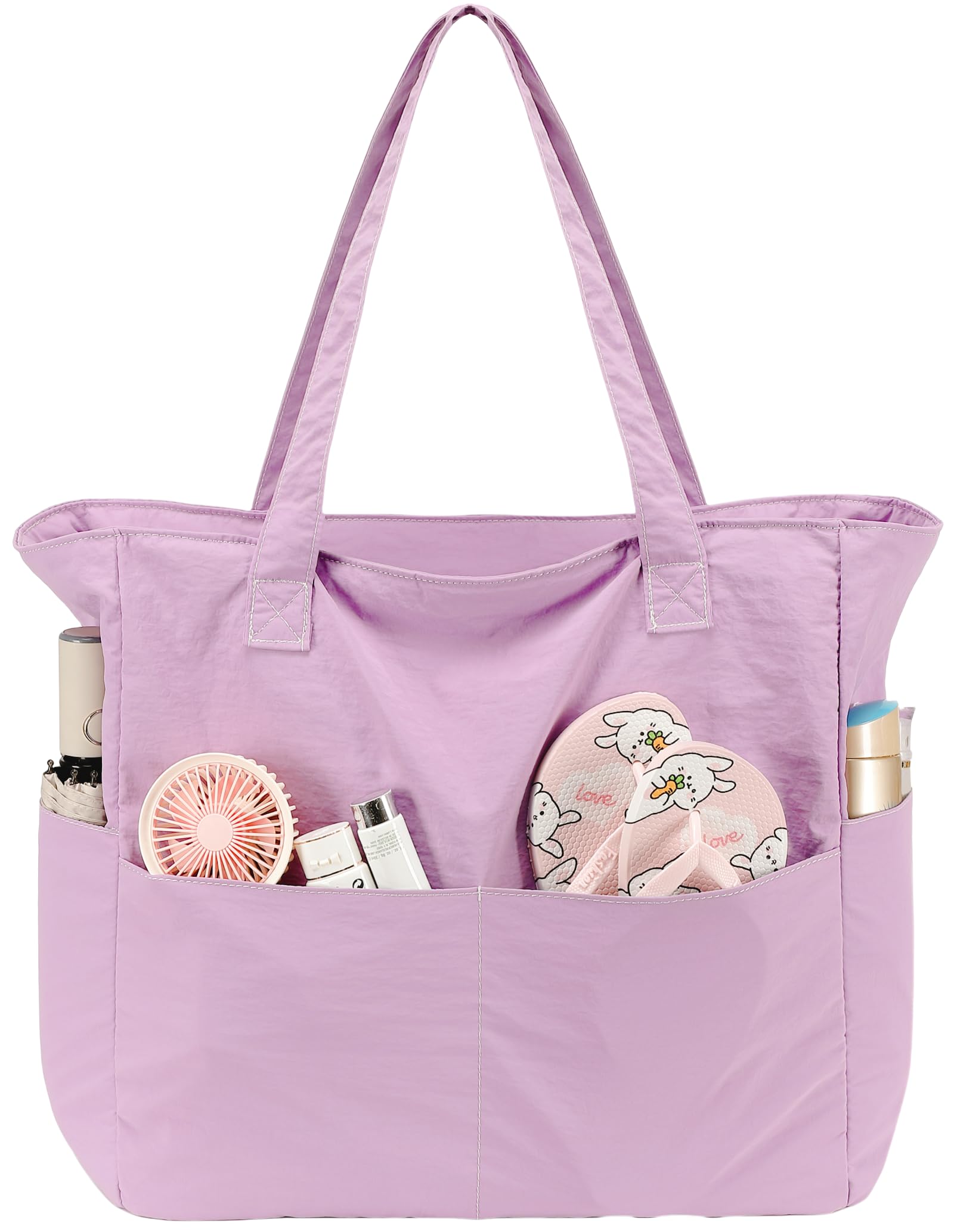 LEDAOU Beach Bag Waterproof Sandproof Women Beach Tote Pool Bag with Zipper for Gym Grocery Travel with Wet Pocket | Sandproof, with Zipper, for Gym,