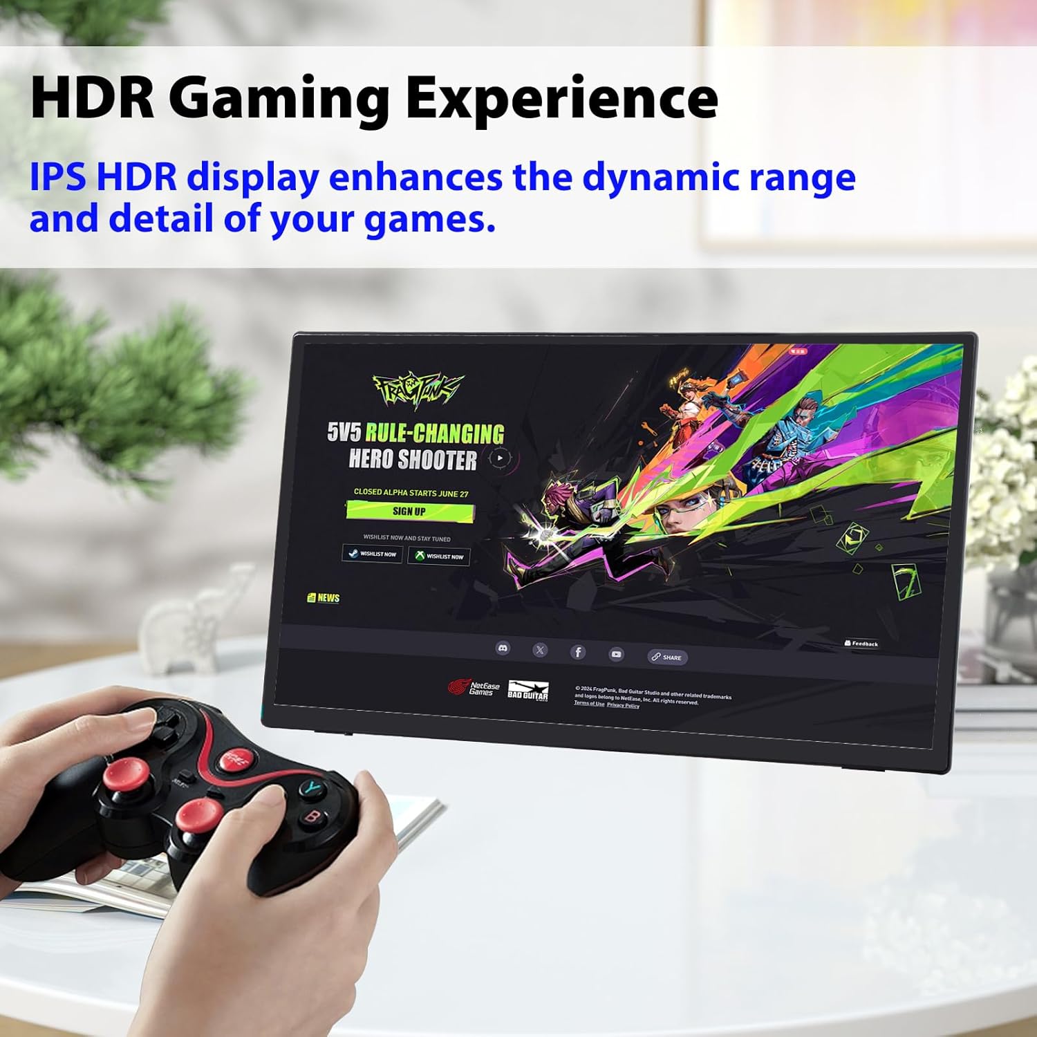 GeeekPi 18.5 inch Portable Monitor 1920x1080 IPS Touchscreen 120HZ 1080P Touch Display with HDMI USB-C, Built-in Speakers, Kickstand VESA for Xbox PS4/5 Laptop Mac PC