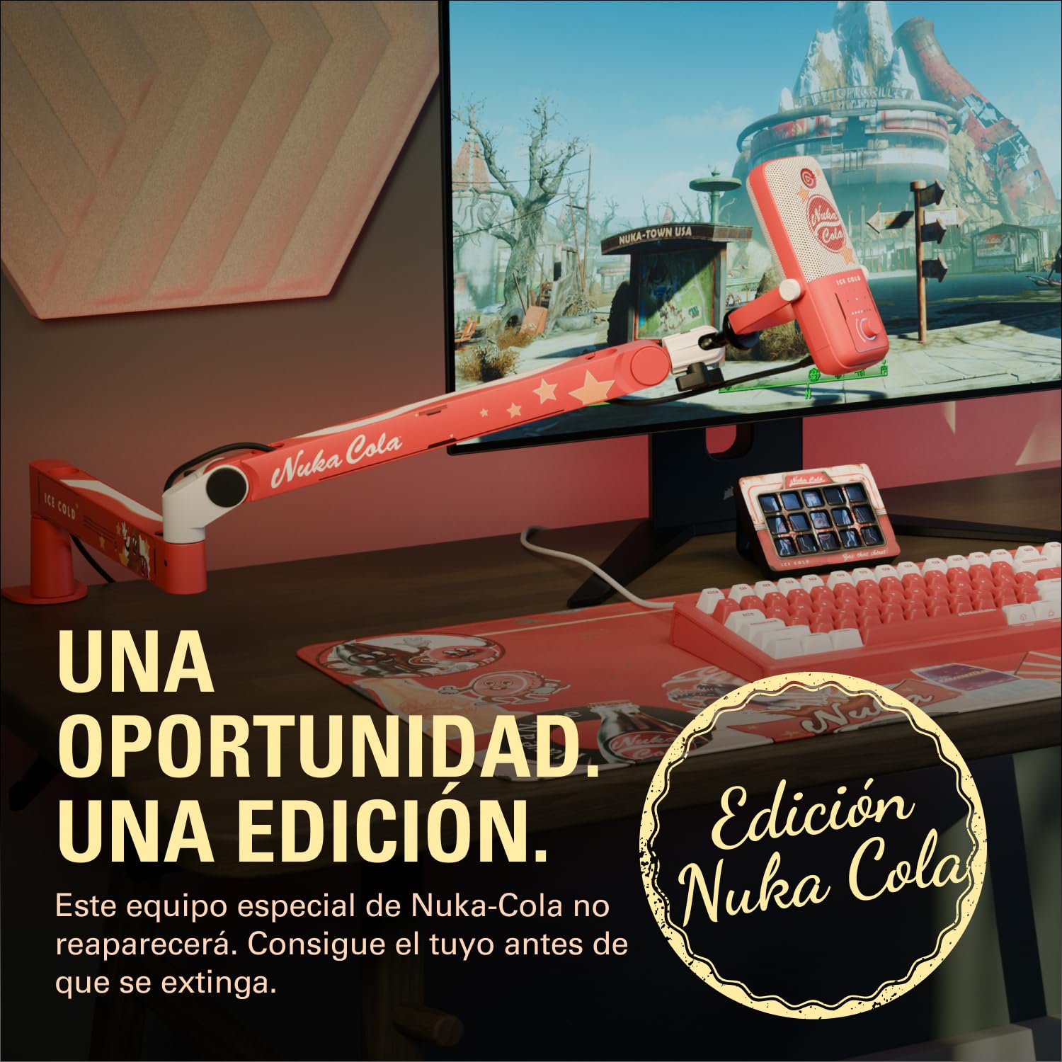 Elgato Nuka-Cola Mic Arm LP – Fallout Special Edition Low-Profile Adjustable Microphone Arm for Streamers, Creators, and Studio Setups