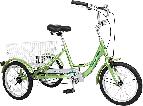 MOPHOTO Triciciclos de 14 pulgadas y 16 pulgadas para ciclistas principiantes, triciclo pequeño de una sola velocidad de 3 ruedas, bicicletas de
