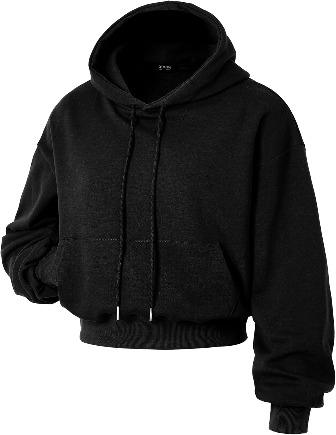 GIVON Women's Cropped Hoodie Pullover Drop Shoulder Lightweight Loose Casual Crop Hoodies