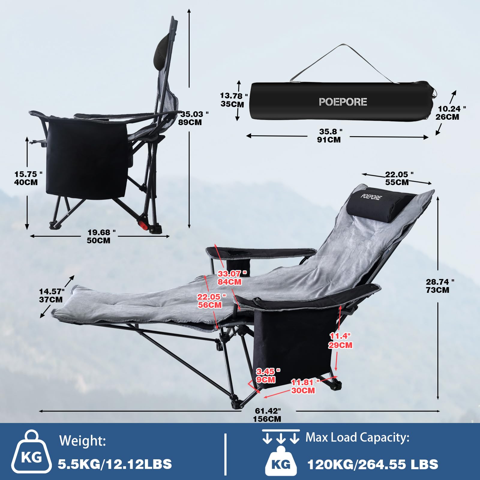 Chaise De Pêche Chaise Pliante Portable Légèr En Ance Clasf Maison-jardin