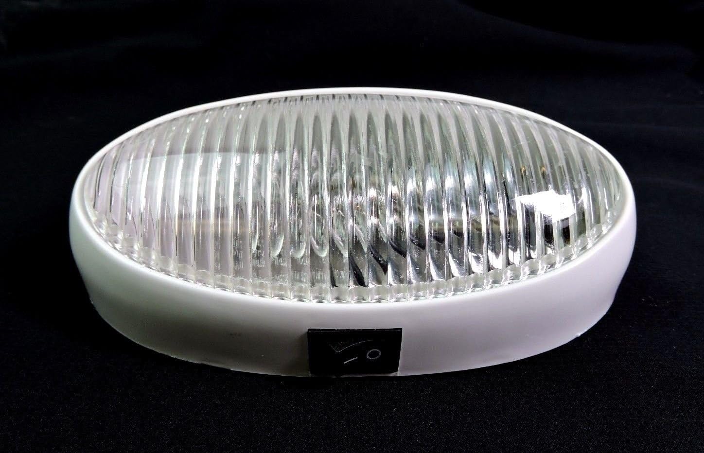 RV Porch Light 12 volt oval CLEAR lens camper RV trailer