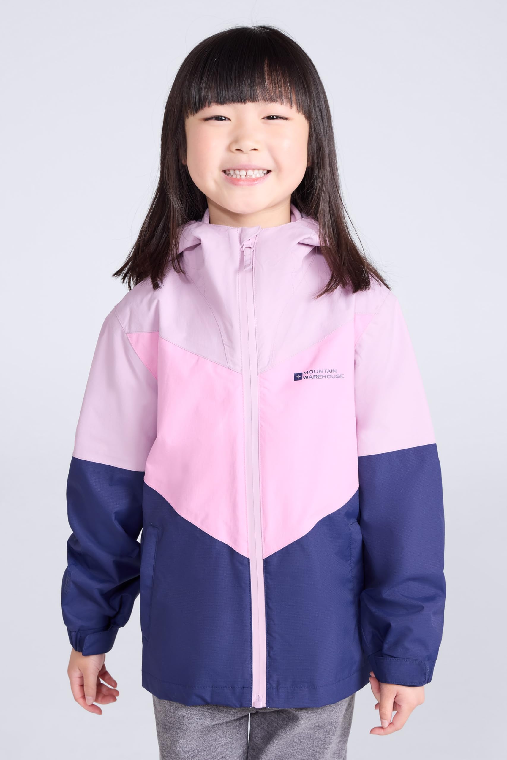 Mountain Warehouse Lightning Veste imperméable 3 en 1 pour enfants – Veste triclimate, coutures thermocollées, capuche amovible - Printemps été