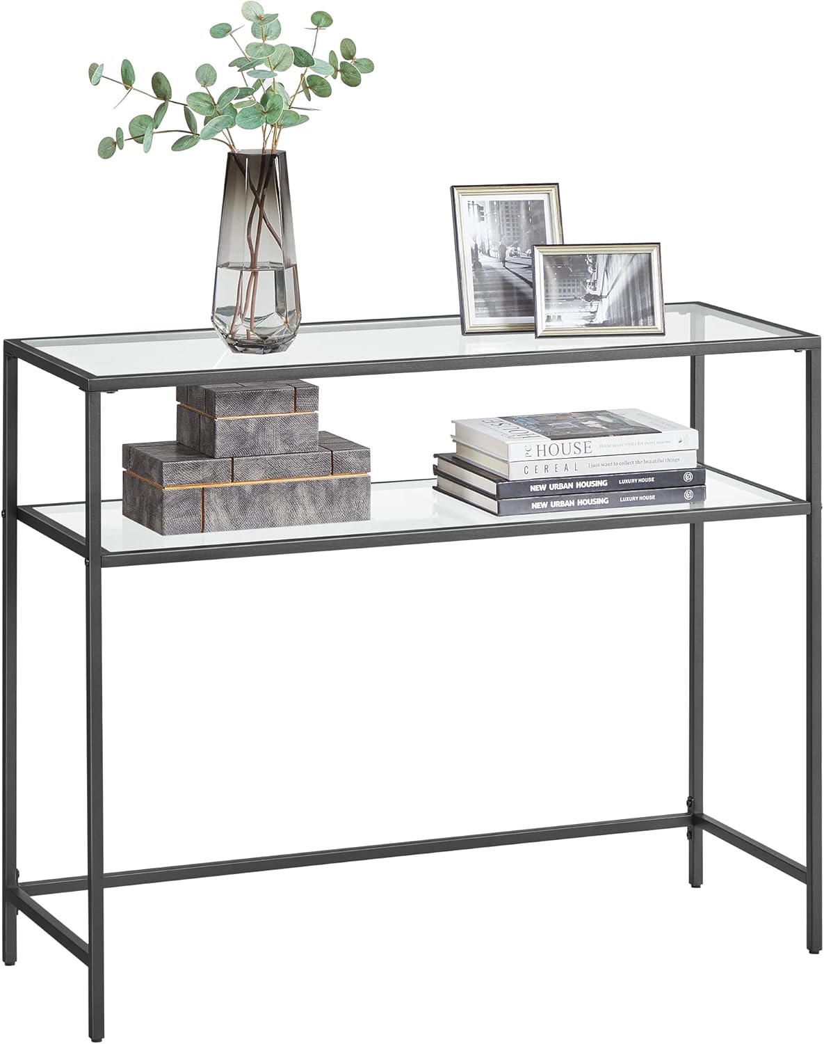 VASAGLE Console Table, Modern Sofa or Entryway Table, Tempered Glass