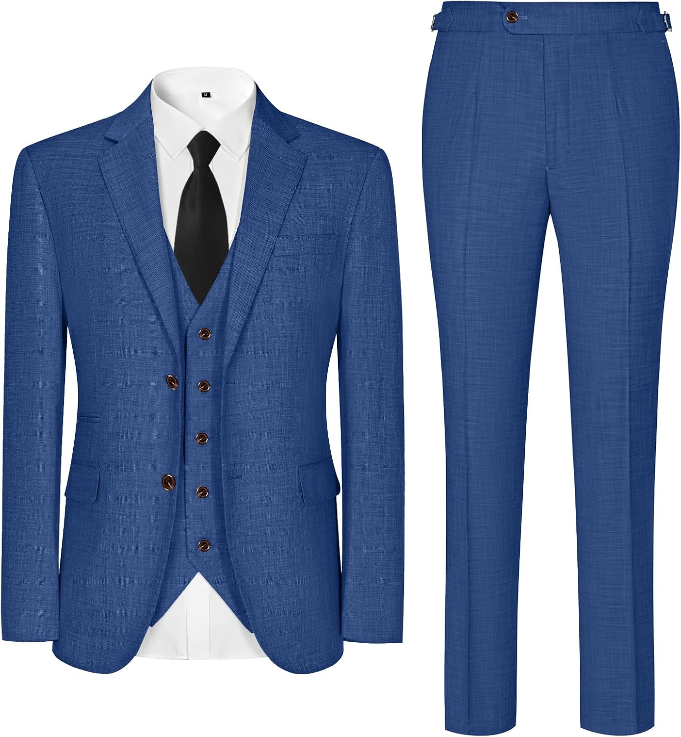 Men's 3 Piece Slim Fit Suit Set 2 Button Dress Suits Formal Tuxedo Blazer Jacket Vest Pants Set