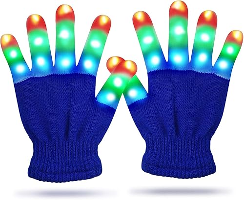 Guantes con luces LED en los dedos para niños, divertidos, para regalo.