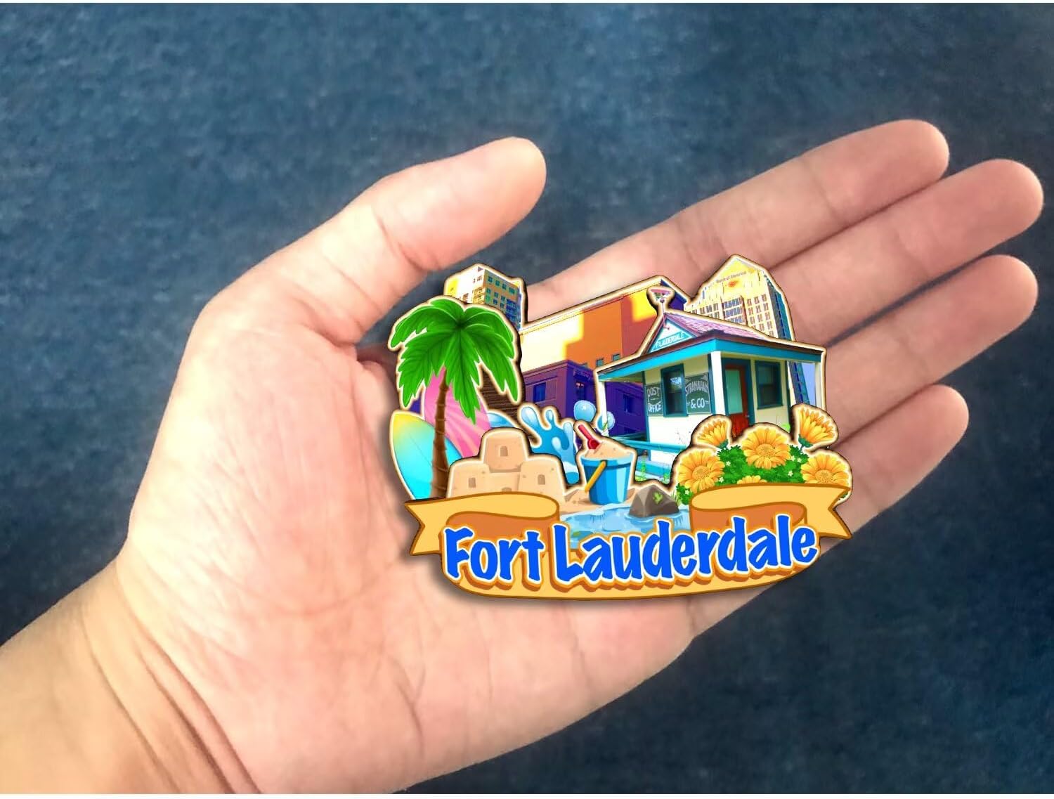 Refrigerator Magnet for Fort Lauderdale Florida USA City Travel Souvenir 3D Handmade Wooden Home Decoration Landmark Decorative Fridge Sticker Tourist Collection Gift 184 image 3