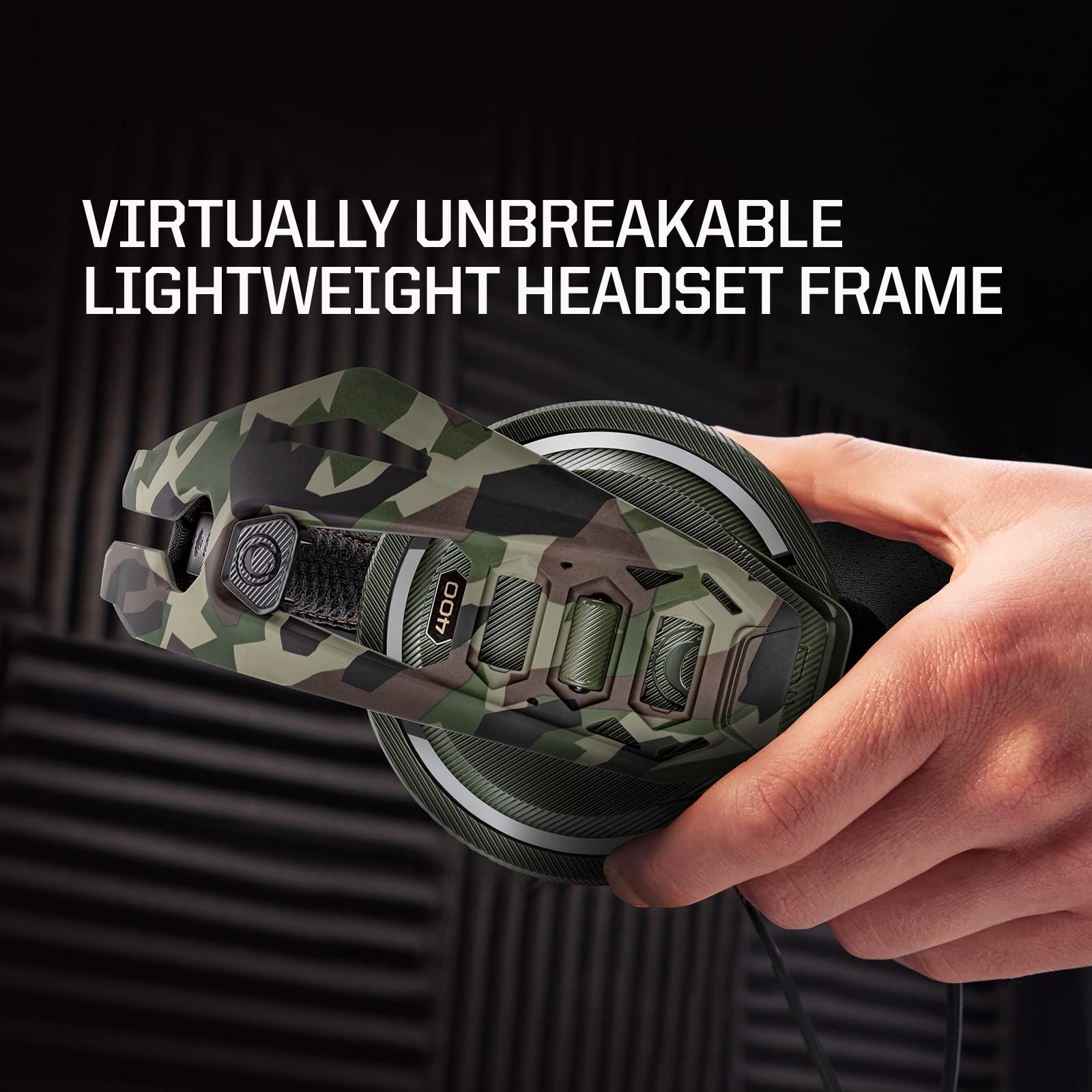 RIG Cuffie da gioco per PC con prestazioni audio e chat di precisione 400HA con microfono rimovibile con cancellazione del rumore attivo - Forest Camo
