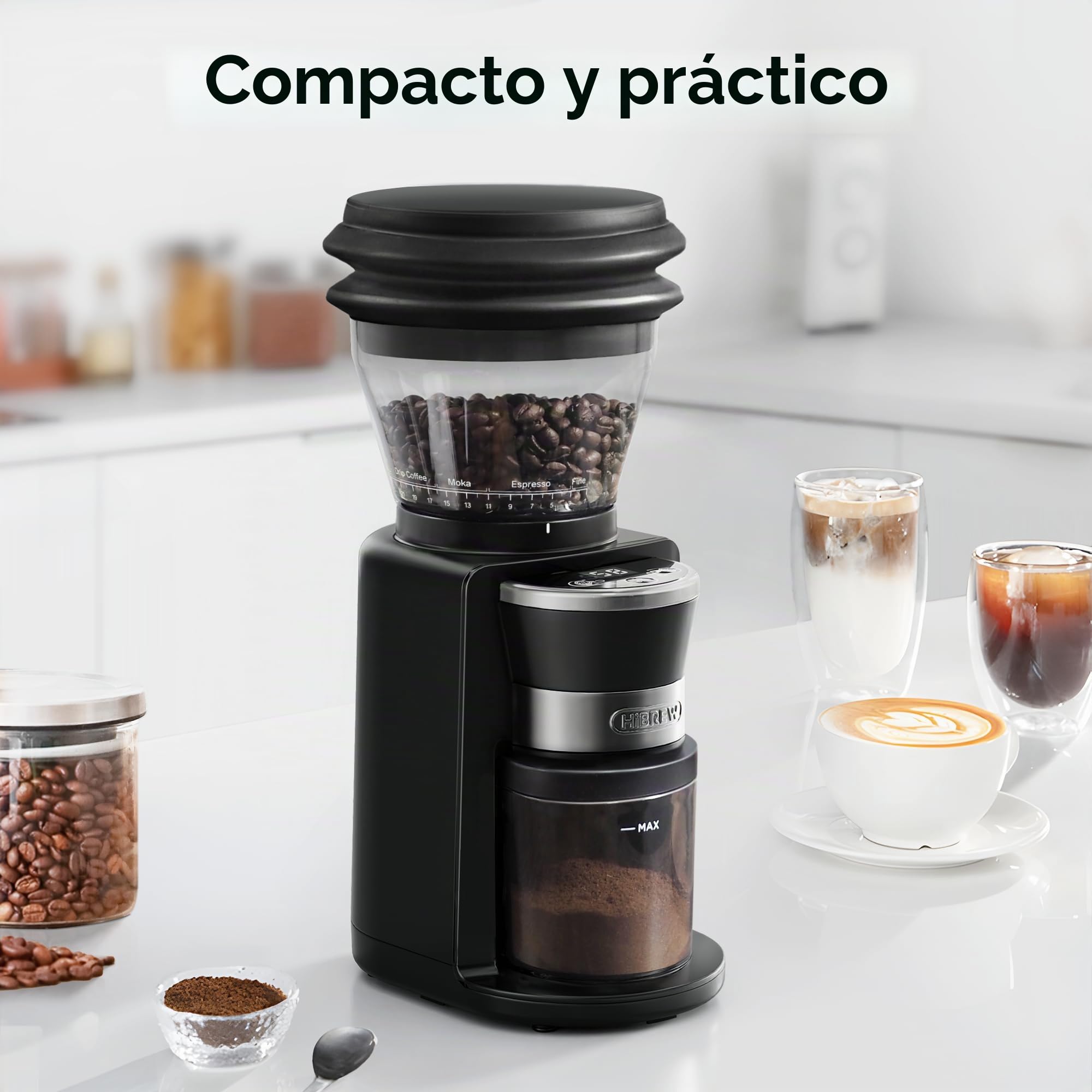 HIBREW G3 - Molinillo de café, 31 niveles de precisión, molinillo de café eléctrico para hervidor turco/espresso/mocha/goteo/French Press