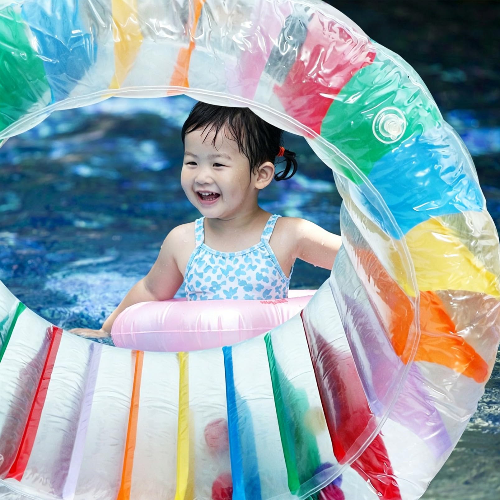 Juguete Inflable para Piscina de PVC 1pieza, Rodillo Flotante | Colorido, Protección de Aire Integrada, Inflado y Desinflado Rápidos, para Fiestas al Aire Libre