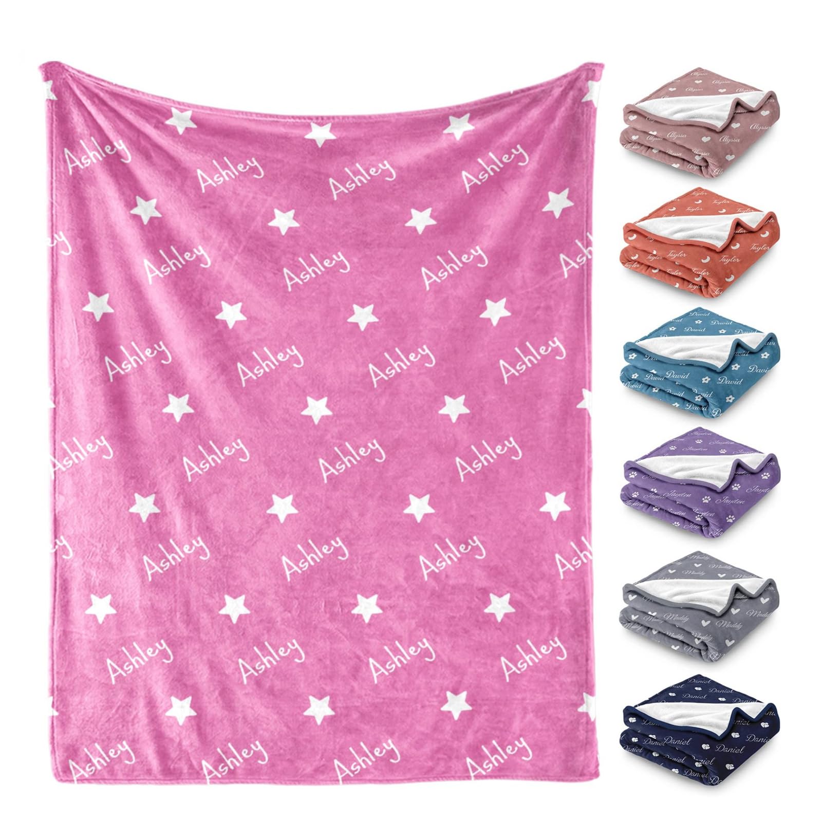 gorm Manta de Bebe Personalizado con su Nombre,Manta Bebé Personalizada Nombre,Manta Personalizada,Cochecitos O Capazos,Idea Cumpleaños para Recién Nacido Niño Niña (180x200cm)