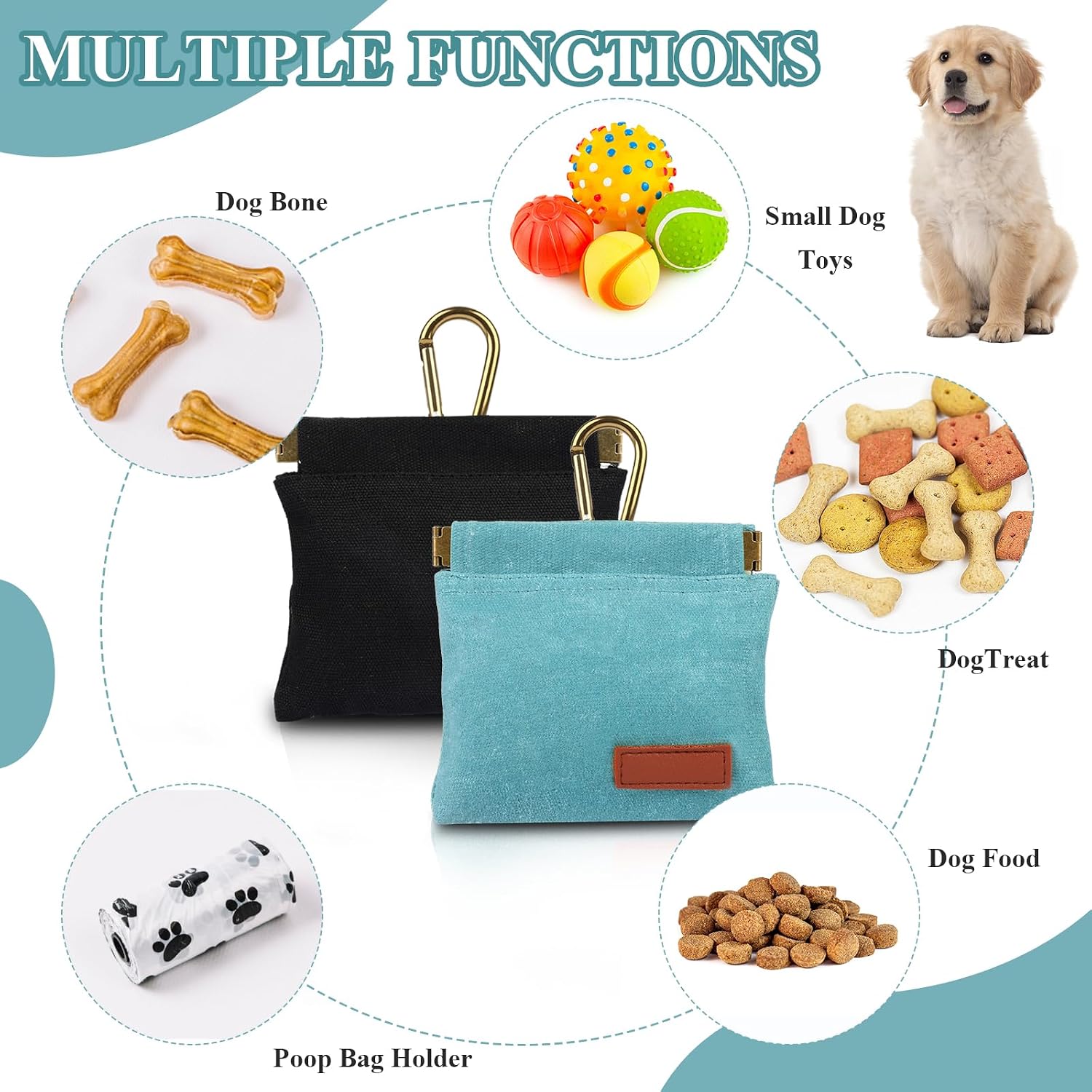2Pcs Hands Free Dog Treat Pouches for Training, Walking and Outdoor Use image 3
