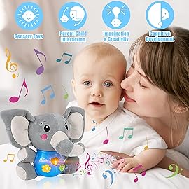 daboot Plush Musical Baby ToysCute Elephant Toys for 3-6-12 Months Boys & Girls, Cute Stuffed Animal Infants Baby Toy Elephant Baby StuffToys for Infants 0-6 Months