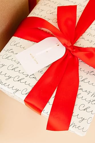 Miniatura 9 de Cinta de satén roja para envoltura de regalos de Navidad, 1.5 pulgadas x 20 yardas, 40 yardas en total (paquete de 2)