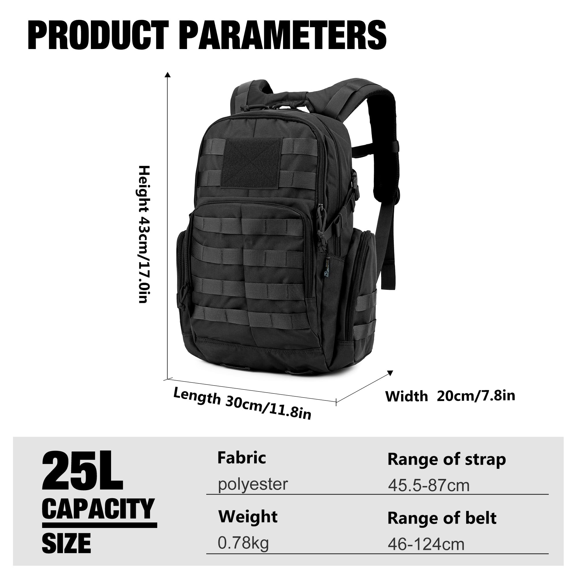 Zaino Tattico Militare HUNTVP – 30L/35L/40L/50L Impermeabile, Esercito Tedesco Da Combattimento