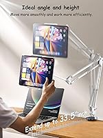 Vista 5 de Soporte plegable para tableta, soporte para tableta ajustable para cama, soporte universal flexible para tableta con rotación de 360 grados