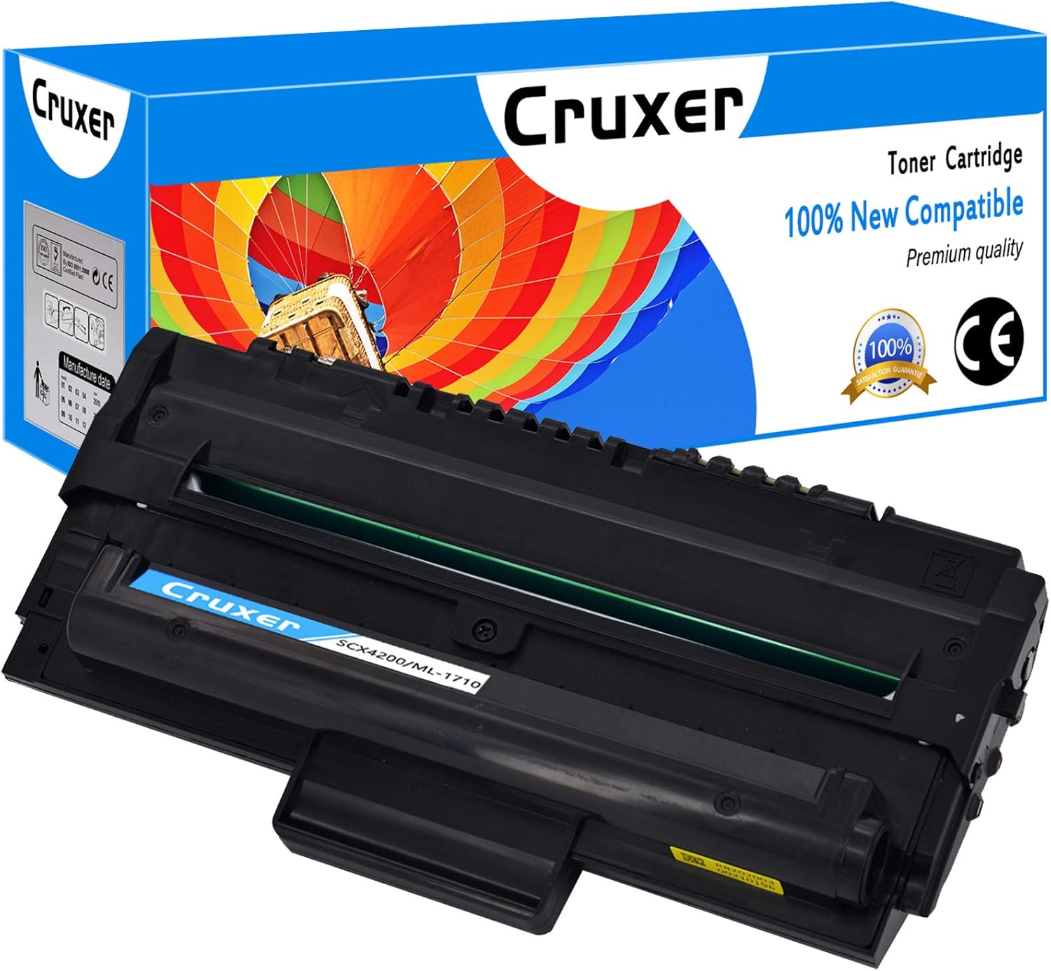 Cruxer Compatible Toner Cartridge Replacement for Samsung ML1710 ML1710D3 ML-1710D3 for ML-1710 ML-1710P ML-1710D ML-1520 ML-1750 ML-1755 ML-1500 ML-1510 ML-1510B Printer (Black, 1-Pack)