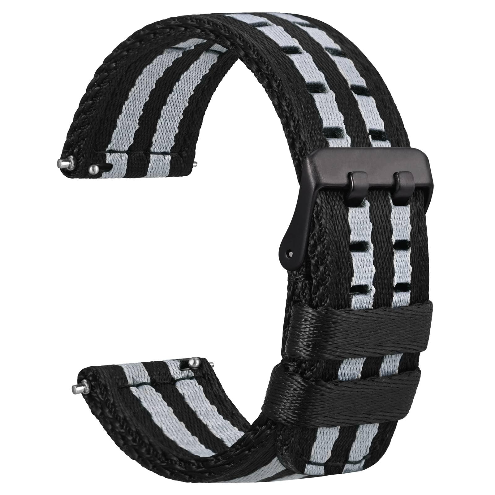 WOCCI Double Holes Nylon Watch Bands, Silky Nylon Straps, Quick Release, Compatible Watch Lug Width 18mm 20mm 22mm