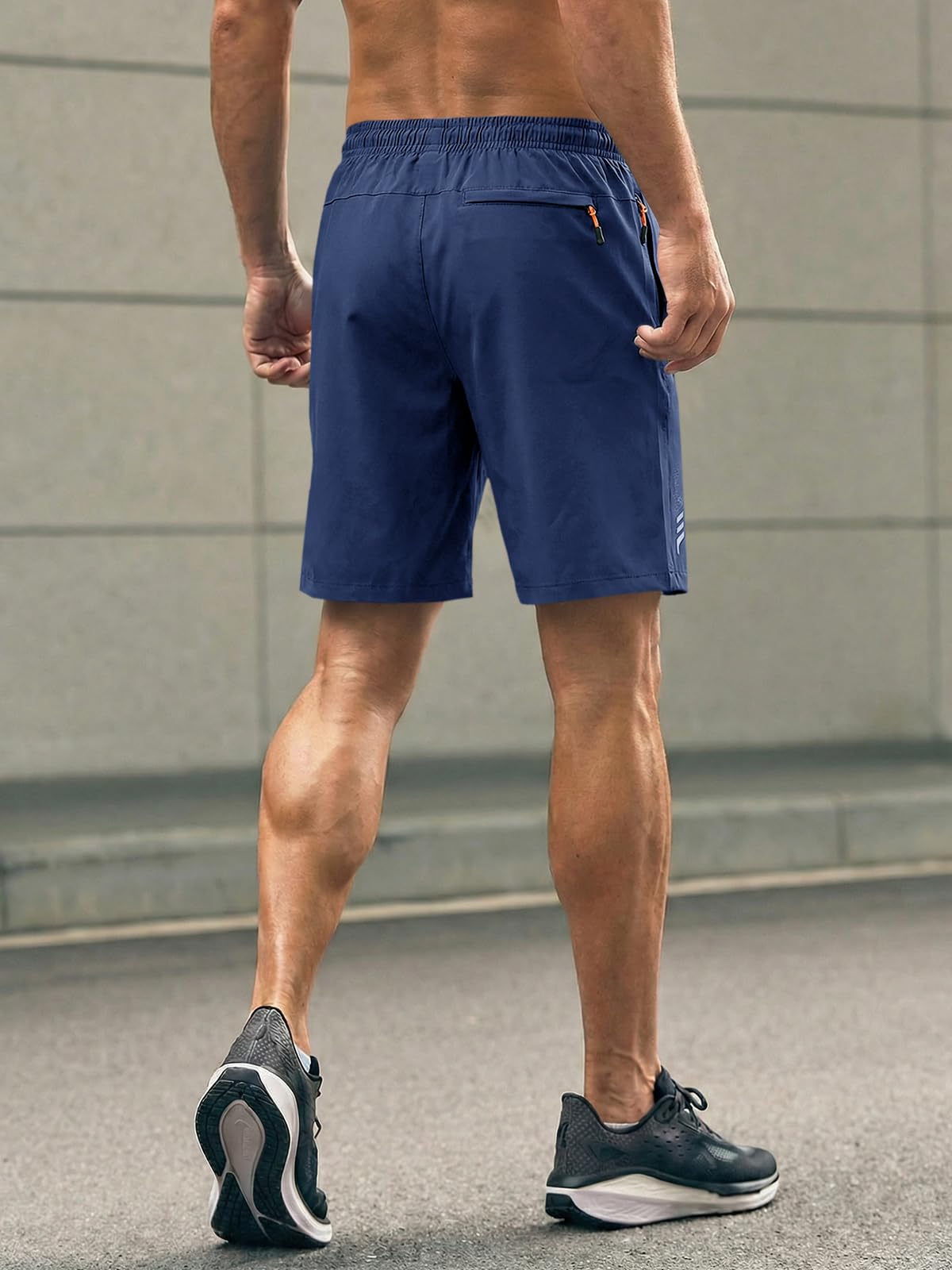 Paquete de 2 pantalones cortos deportivos para hombre, de secado rápido, ligeros, para entrenamiento, verano, casual, con bolsillos con cremallera — view 5