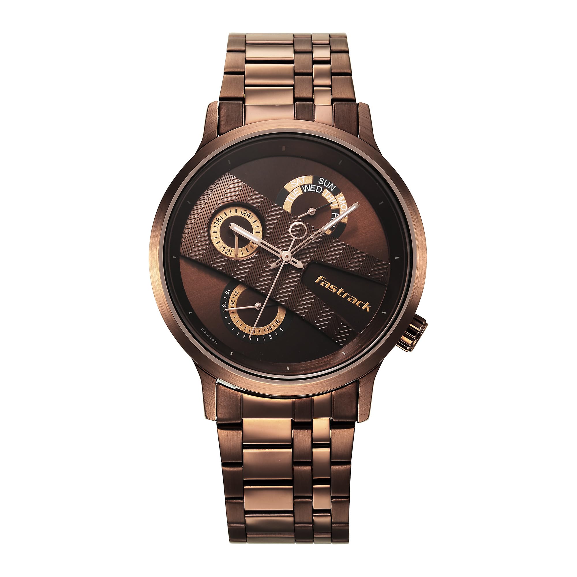 Fastrack Mens Analog Multicolor Dial Brown Band Metal Watch (B0C8J562M8) Amazon Price History, Amazon Price Tracker