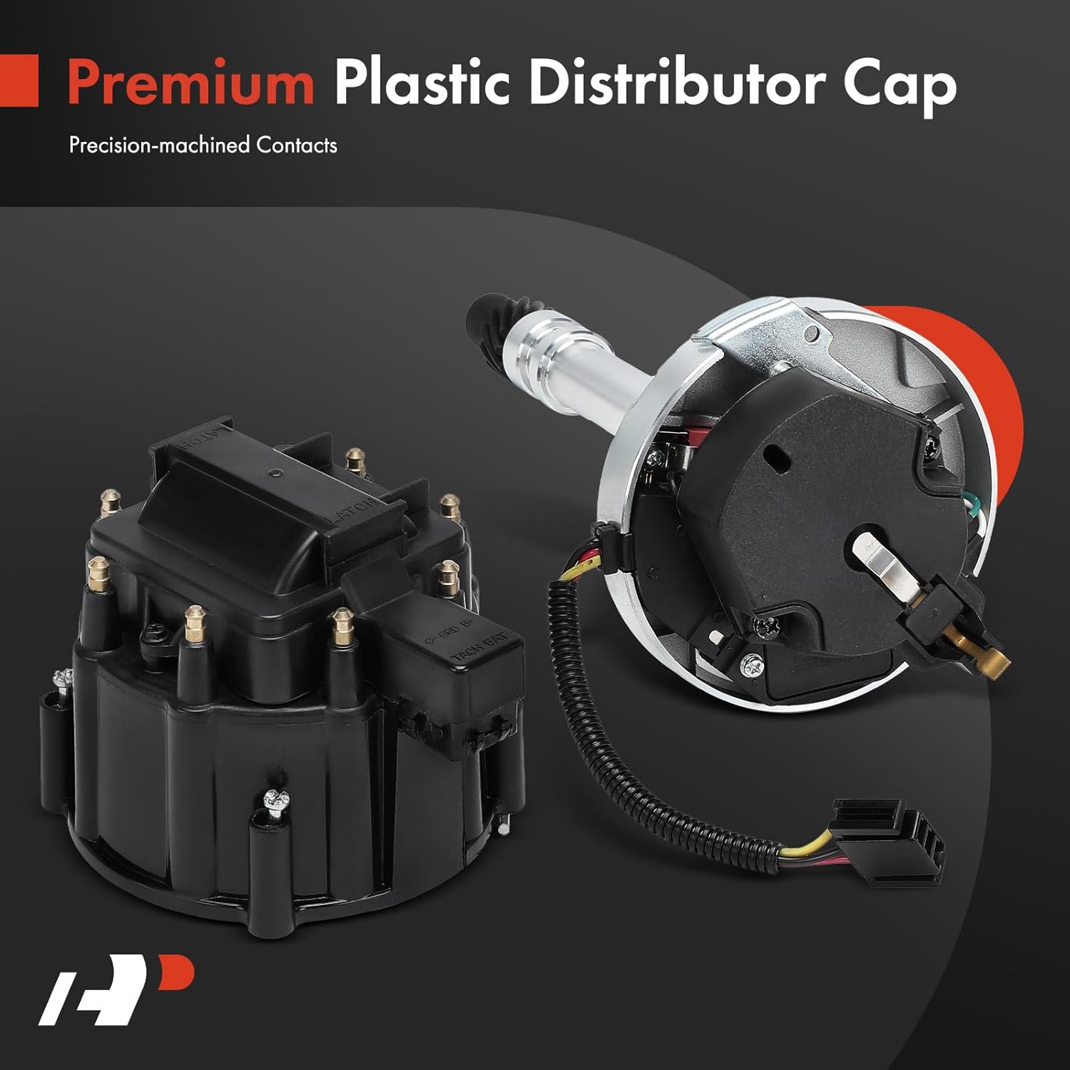A-Premium Ignition Distributor with Cap and Rotor Compatible with Chevrolet K5 Blazer, El Camino, C10, C20, C30, C50, C60, C70, G10, G20, G30, K10 Suburban & Jimmy, P6000, K3500