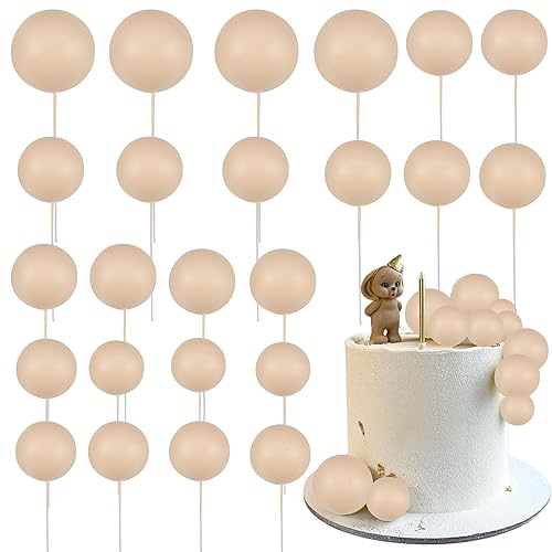 Gyufise 30 piezas de bolas para magdalenas, bolas de espuma, picas de bolas de espuma, mini globo para decoración de pastel para baby shower,