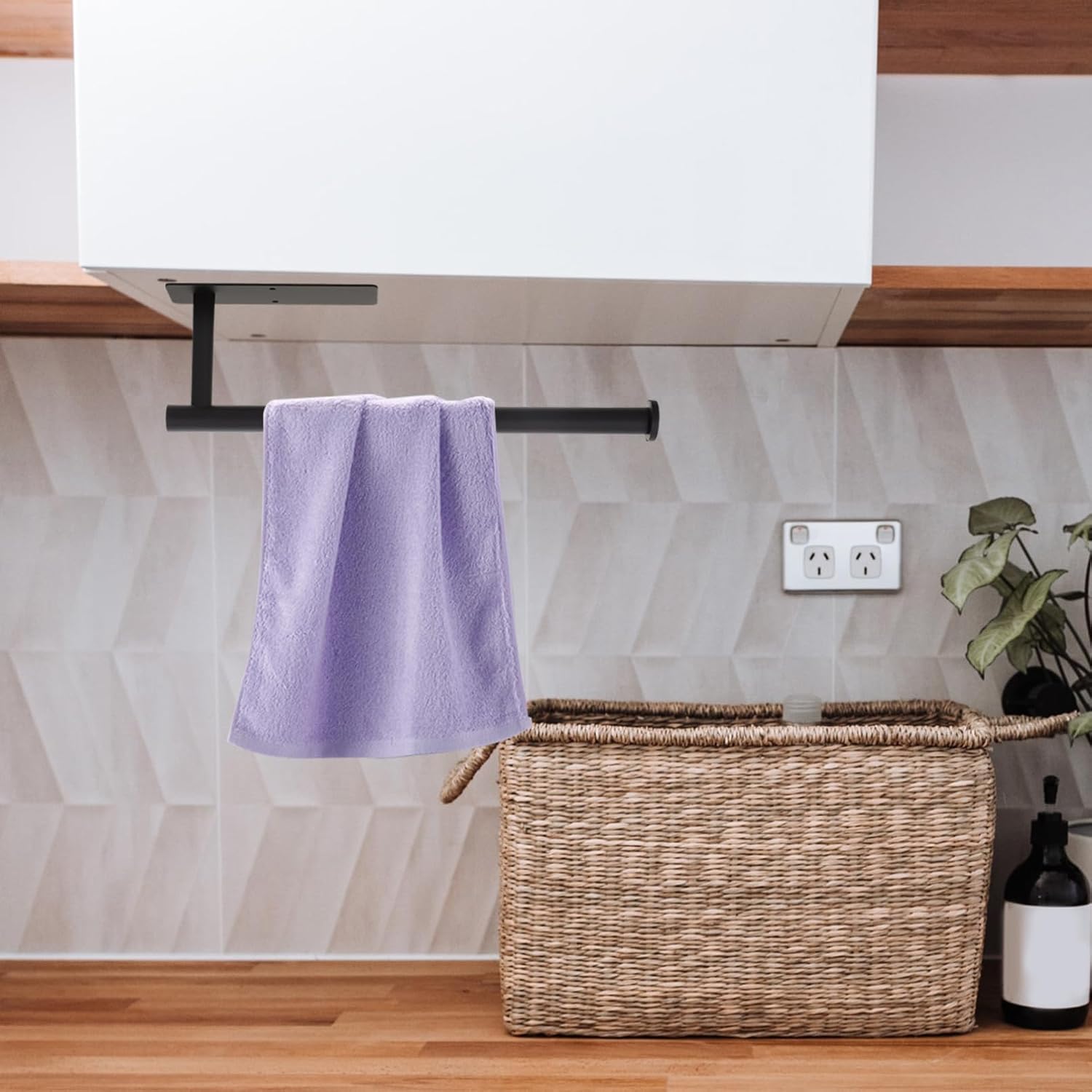 LIFKOME Stainless Steel Kitchen Storage Rack Multi-Functional Roll Paper Holder Steel Space-Saving Bathroom Kitchen