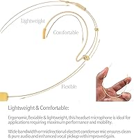 Vista 5 de Auriculares de micrófono, auriculares para colgar sobre la oreja, micrófono para sistema inalámbrico Sennheiser, transmisor de cartera, ideal