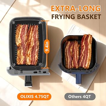 DUMOS 10-in-1 Air Fryer 9.5 QT, Large Airfryer with with 2 Independent Frying Baskets, Sync Finish & Match Cook, Shake Reminder, Wide Temperature 80-450F, Roast Bake Defrost Dehydrate, Grey