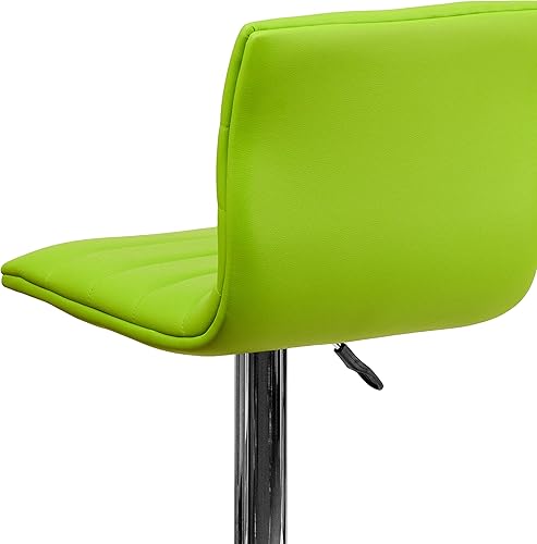 Miniatura 124 de Flash Funiture silla de bar ajustable con base cromada, Vinilo, Negro Negro -,Blanco,Marrón,Borgoña,Verde,Gris,Naranja,Púrpura,Rojo