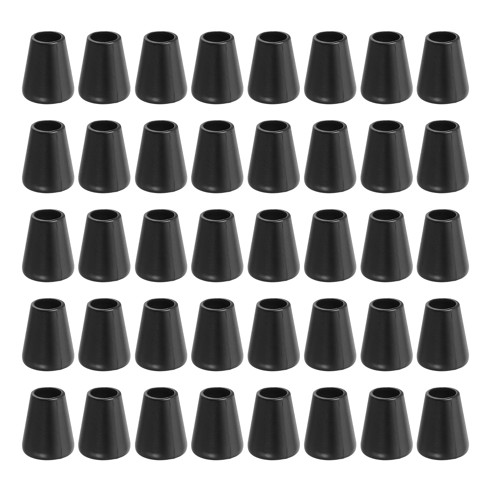 sourcing map 50Pcs Alloy Bell End Stoppers, 14mm x 12mm Cord Ends Lock Toggle Cap End Stopper Rope Fasteners for Clothes Backpack Drawstring, Black