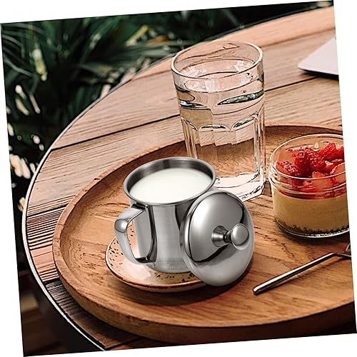 Miniatura 7 de HOMSFOU Taza de agua de acero inoxidable Taza de café inastillable Taza de camping Taza de cerveza Taza de medición Jarra de viaje Taza de leche de