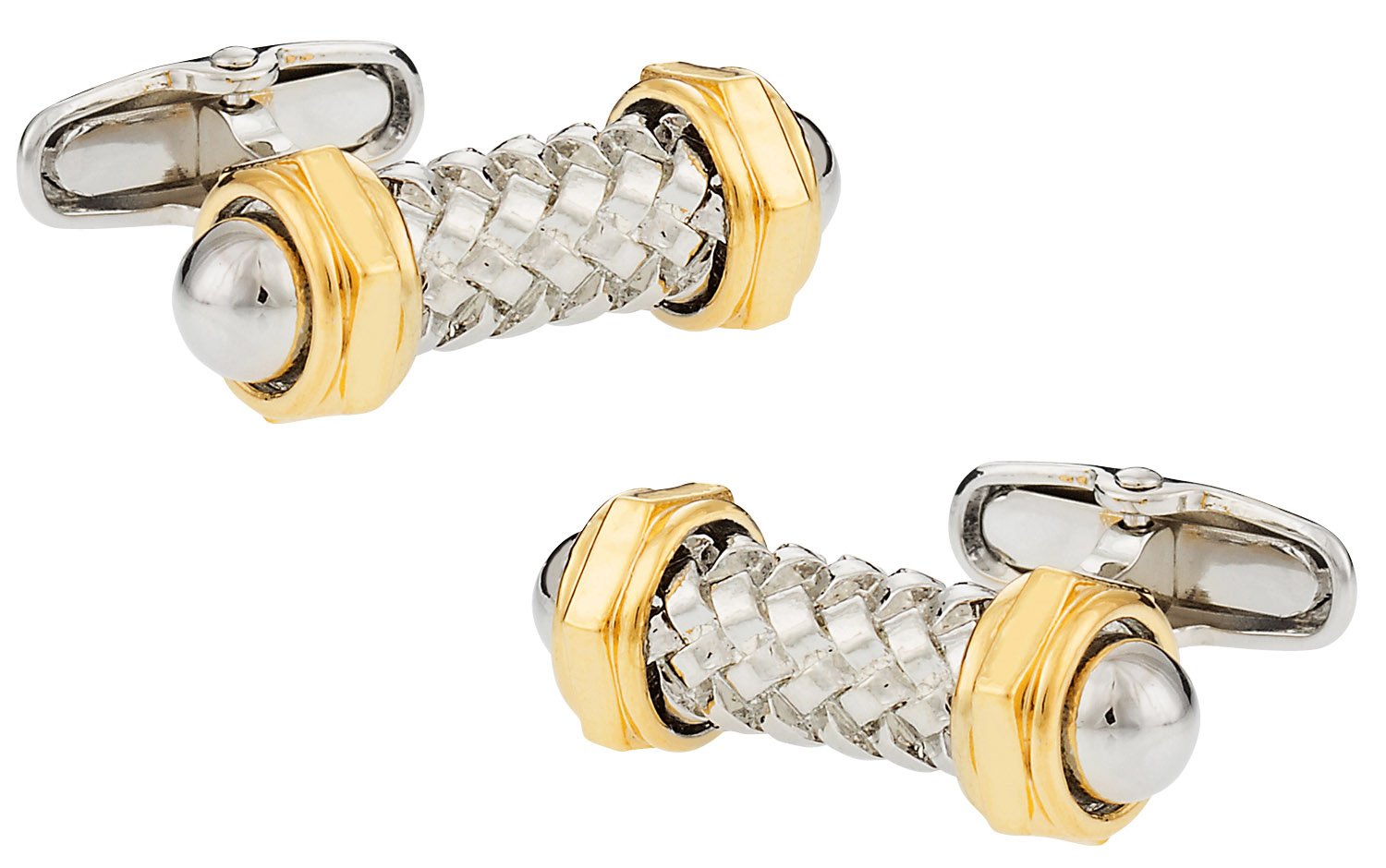 Cuff-Daddy Capped Rod Cufflinks with Gold