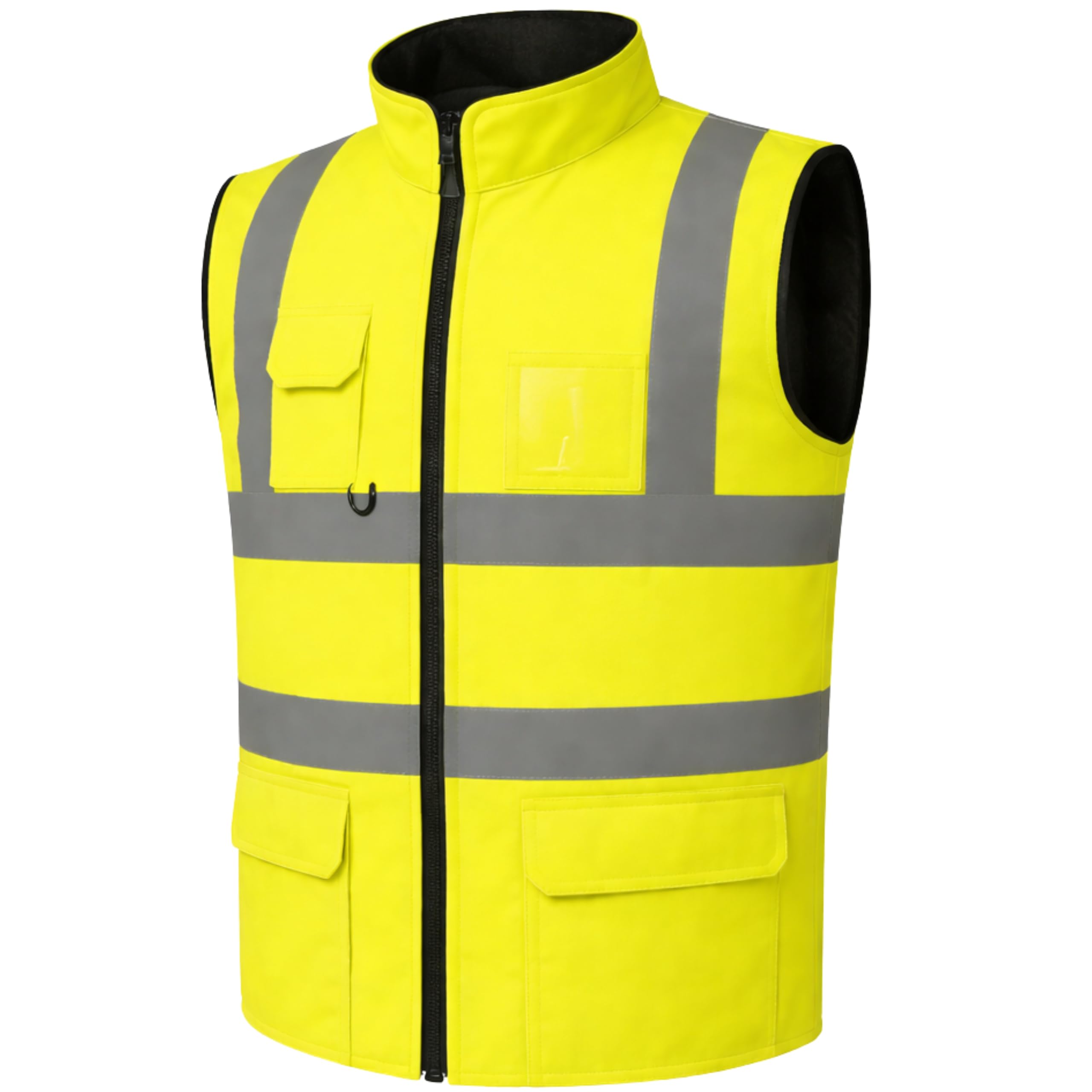 GM WORKWEAR Hi-Vis Reversible Waterproof Fleece Bodywarmer Gilet Waistcoat โ High Visibility Safety Vest โ Orange/Navy, Yellow/Navy, Orange/Yellow โ S to 4XL